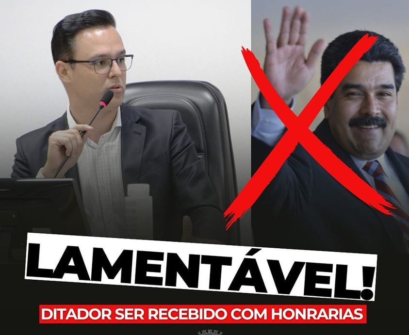Presidente da Câmara de Americana (SP) critica recepção de Nicolás Maduro pelo Presidente Lula e destaca iniciativa de moção de repúdio