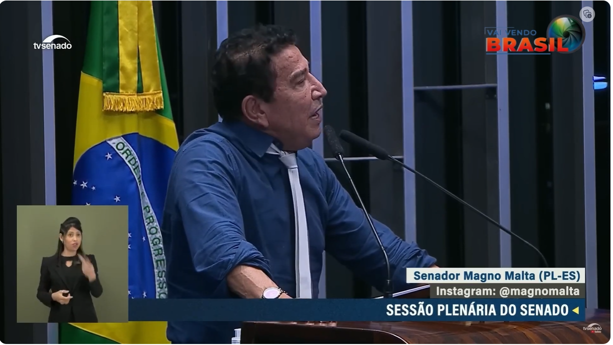 Senador Magno Malta (PL)ES em pronunciamento no senado 04/09: ” Este Presidente, Abilolado, Bêbado e Descondenado”