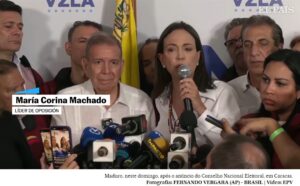 Maria-Corina-300x186 Tensão na Venezuela: a autoridade eleitoral, sob controle chavista, dá a vitória a Maduro e a oposição a rejeita