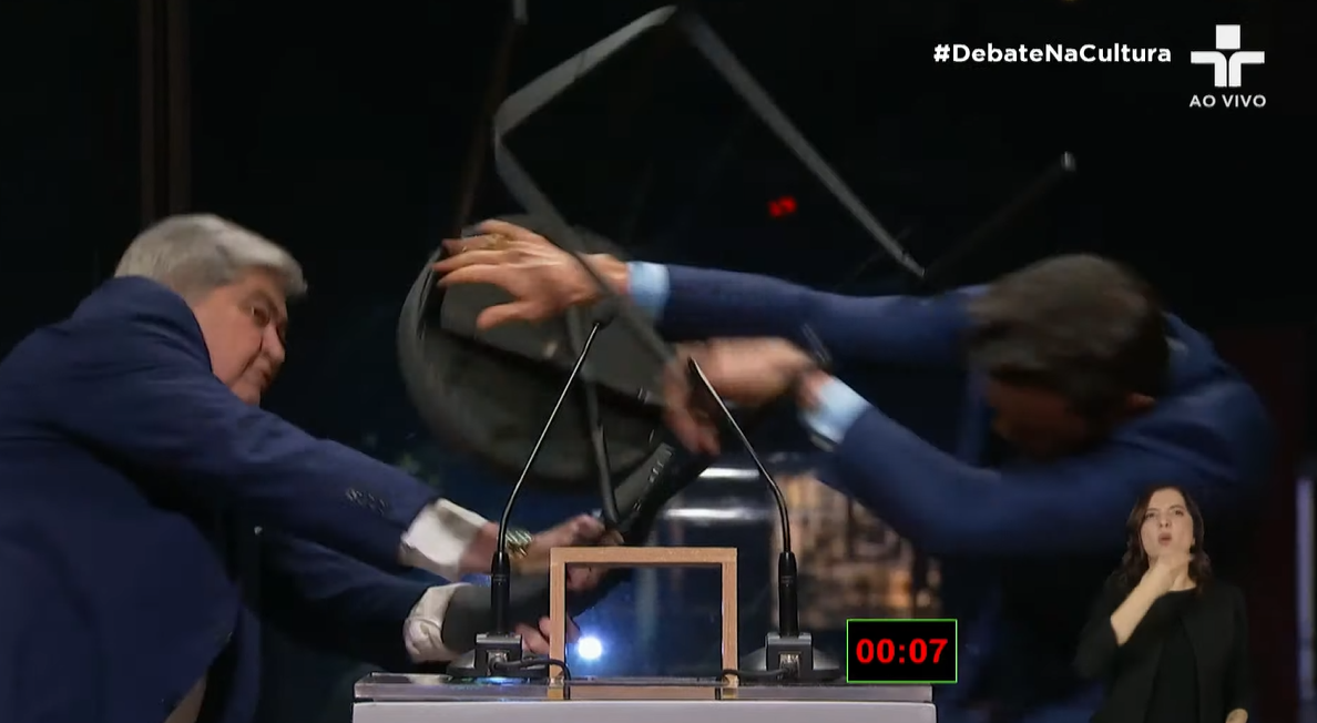 Datena lavou a alma ao agredir Pablo Marçal em debate da TV Cultura