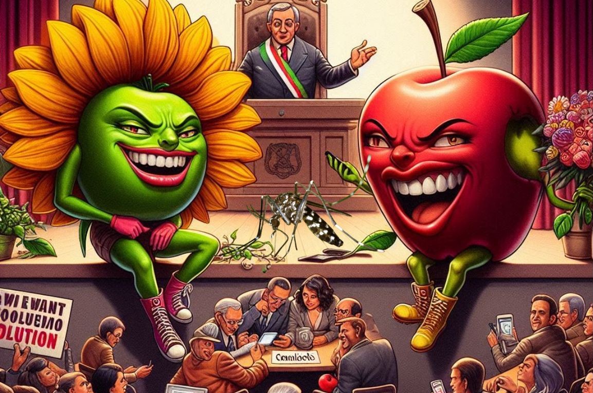 Crônica: No palco da política: flores, maçãs e bajulação em Americanópolis D’Oeste