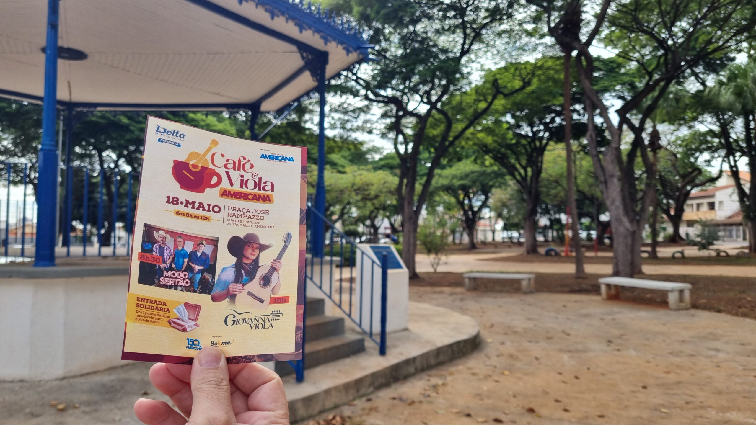 Americana, Café & Viola”: música raiz e café gratuito encantam Praça José Rampazzo neste domingo