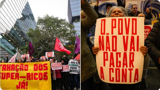 Militantes ocupam sede do Itaú BBA na Faria Lima em protesto por Taxação de “Super-Ricos”