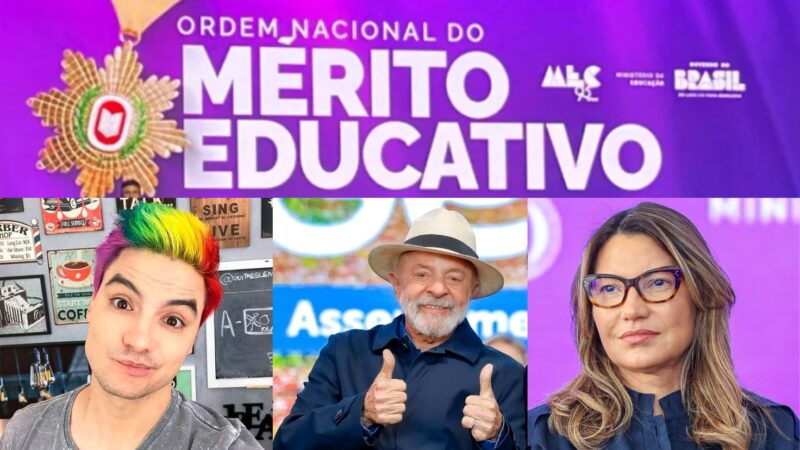 Janja e Felipe Neto recebem honraria de Ordem Nacional do Mérito Educativo