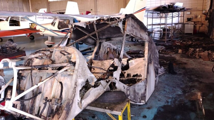 Incendio-Angar-Americana Incêndio atinge hangar do Aeroporto de Americana