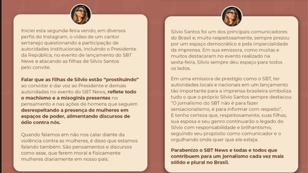 Store-15-12-Instagram-Janja-1024x578 Zezé Di Camargo rompe com SBT e gera reação de Janja: polêmica expõe choque entre música, mídia e política