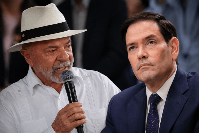 Lula-Rubio-por-IA Marco Rubio vê Brasil como exceção no alinhamento Ibero-americano com os EUA